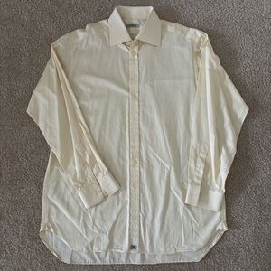 Burberry Men Light Yellow Dress Shirt Size 14.5 42 Authentic